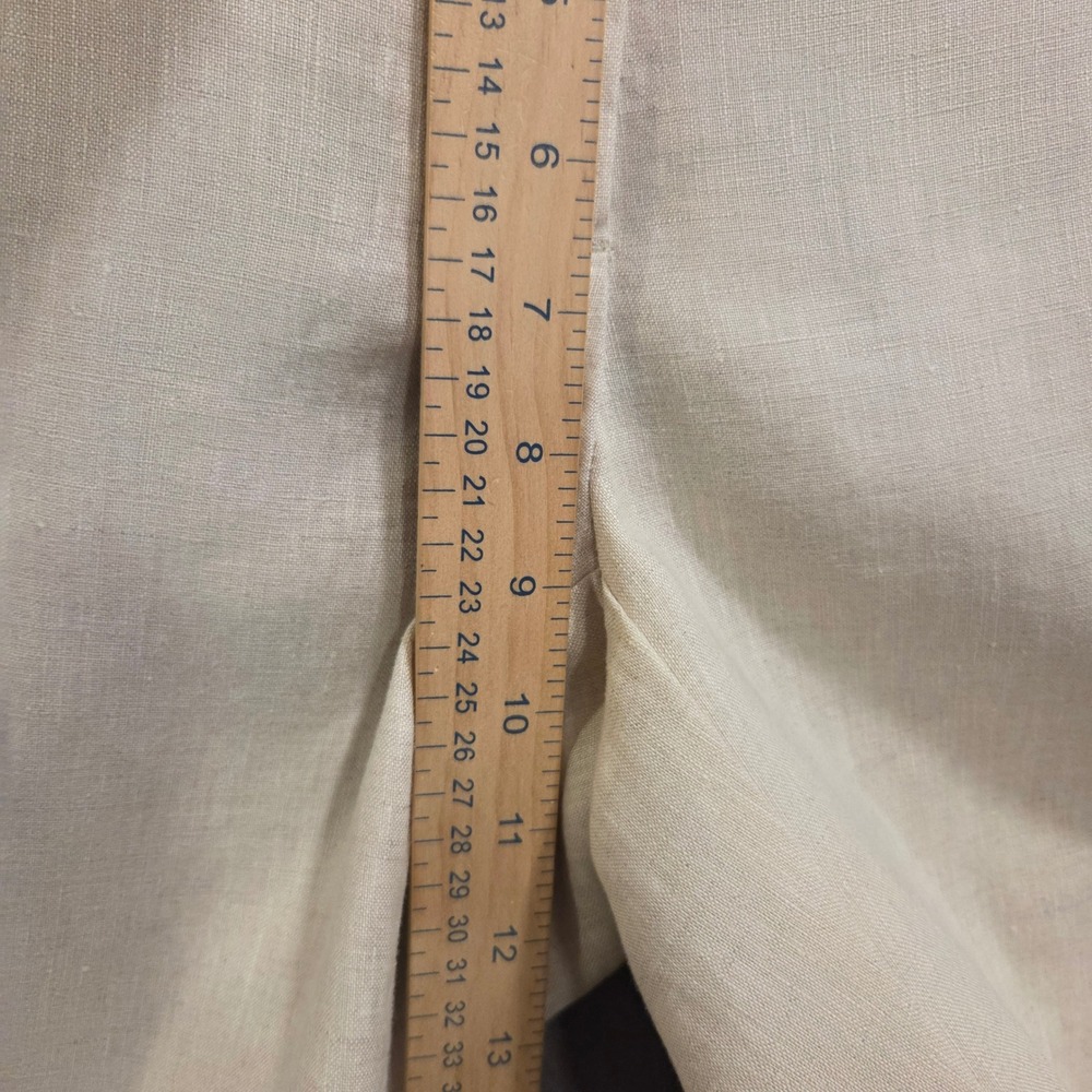 Liz Claiborne Audra 100% Linen Crop Pants Womens Size 4 Coastal Minimalist Chic - Picture 13 of 14